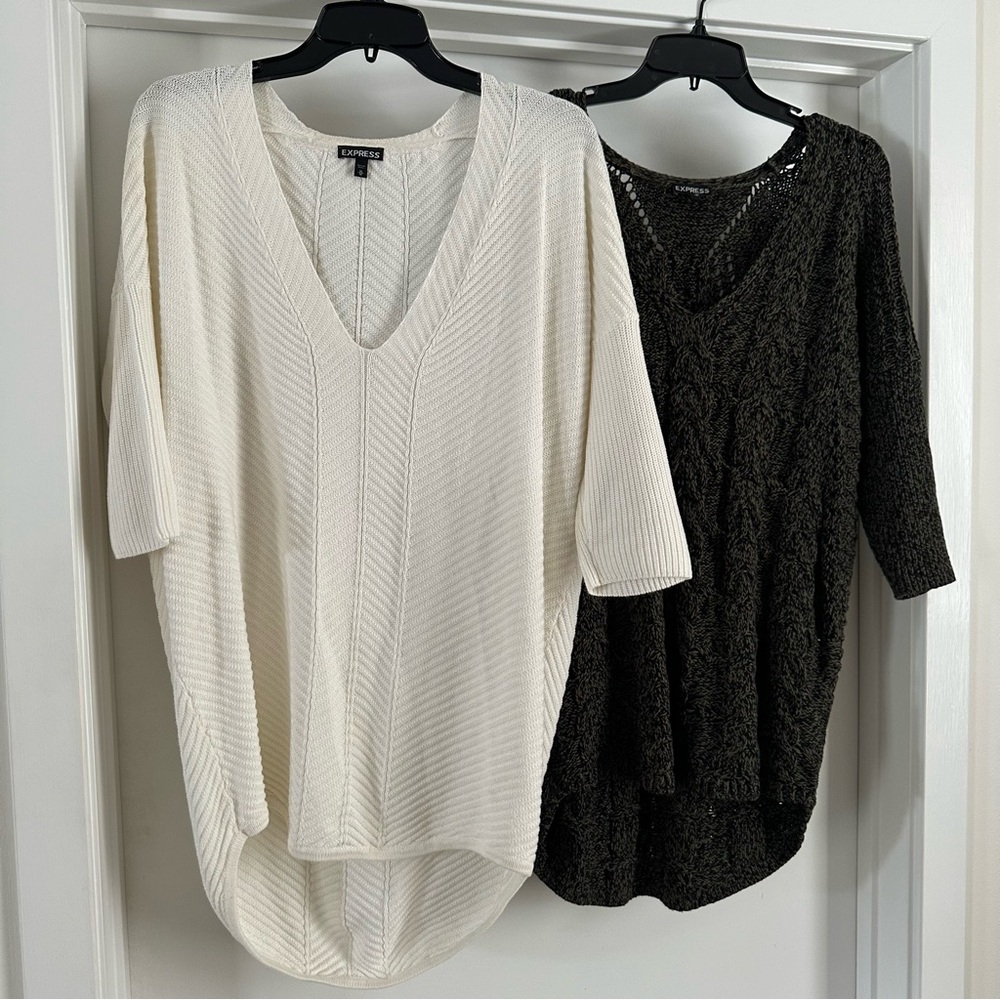 Bundle of 2 size medium Express V-neck sweaters